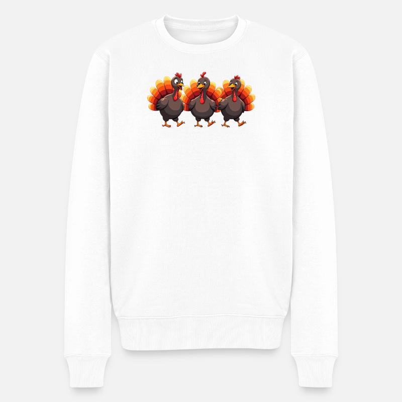 Bébé dinde de Thanksgiving - Pull Premium bio Homme - blanc