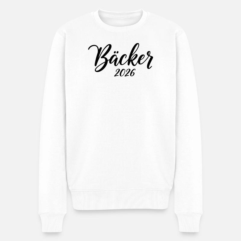 Bäcker 2026 – Handwerksdesign - Männer Premium Bio Pullover - Weiß