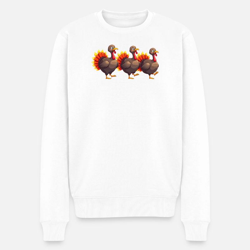 Thanksgiving Truthahn Baby - Männer Premium Bio Pullover - Weiß
