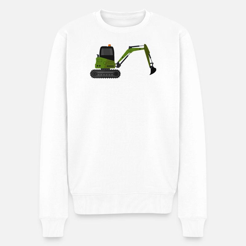 Bagger - Männer Premium Bio Pullover - Weiß