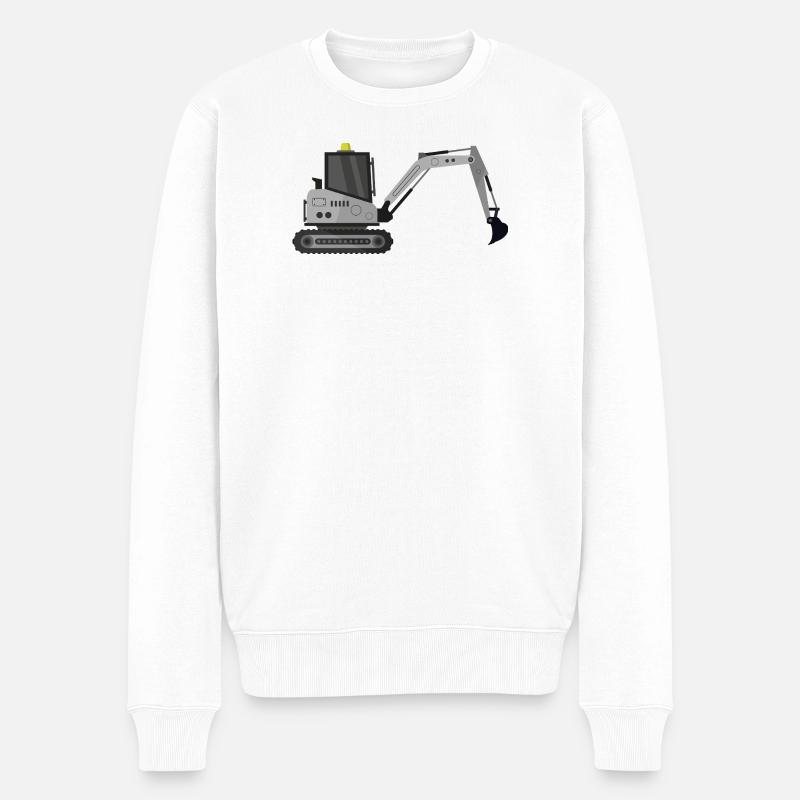 Bagger - Männer Premium Bio Pullover - Weiß