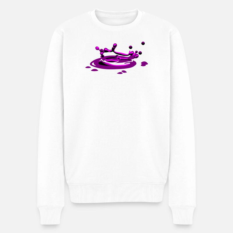 Splash - Männer Premium Bio Pullover - Weiß