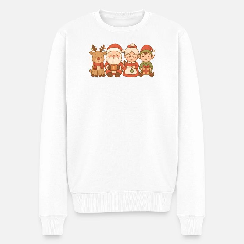Weihnachtsmann & Weihnachtsfrau – Herrenmode, Dame - Männer Premium Bio Pullover - Weiß