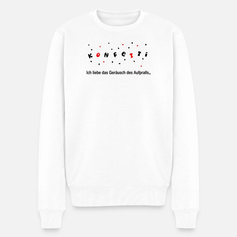 Konfetti  - Männer Premium Bio Pullover - Weiß