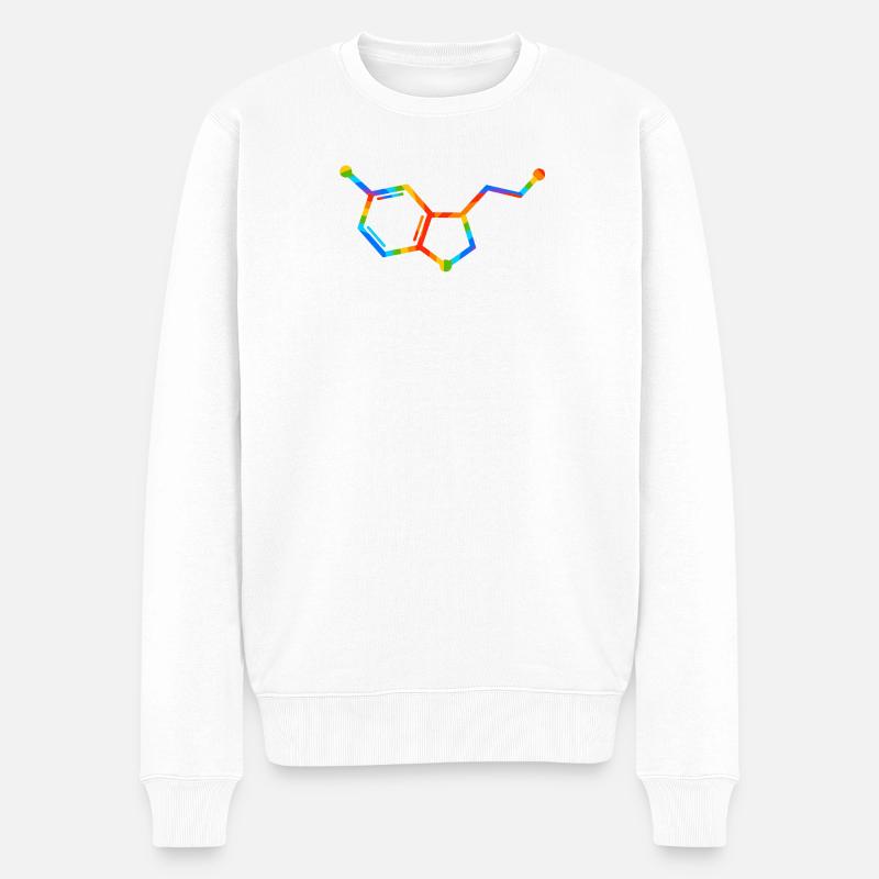 Rainbow Molecule Geometry - seratonin - Men's Premium Organic Jumper - white
