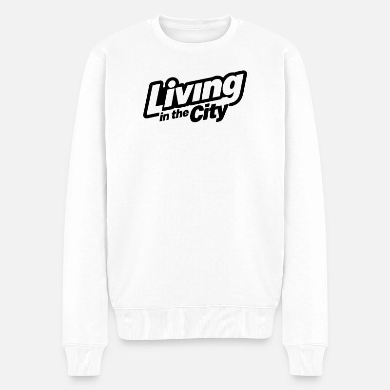 Leben in der Stadt - Männer Premium Bio Pullover - Weiß
