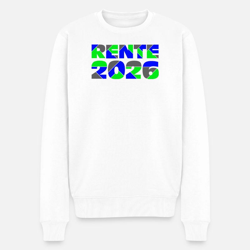 Rente 2026 - Männer Premium Bio Pullover - Weiß