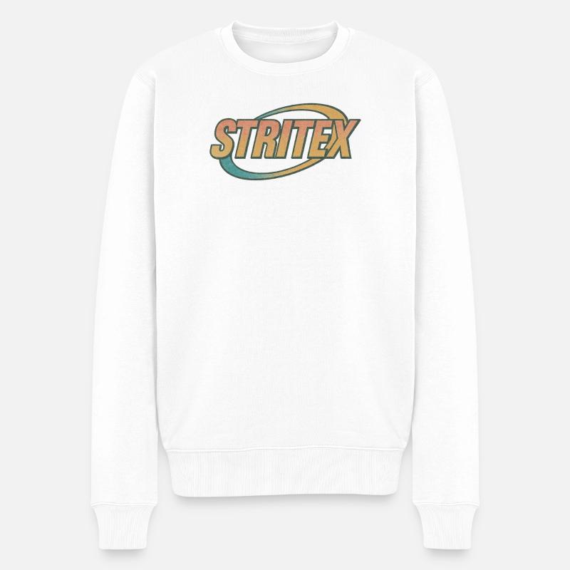 Stritex Retro Orbit Logo - Männer Premium Bio Pullover - Weiß