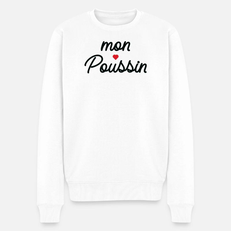 Mein Herz-Skriptkissen - Männer Premium Bio Pullover - Weiß