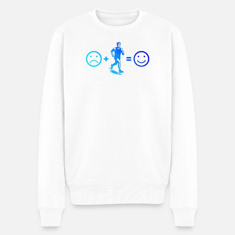 Lustiges Rennen Motiv - Männer Premium Bio Pullover - Weiß