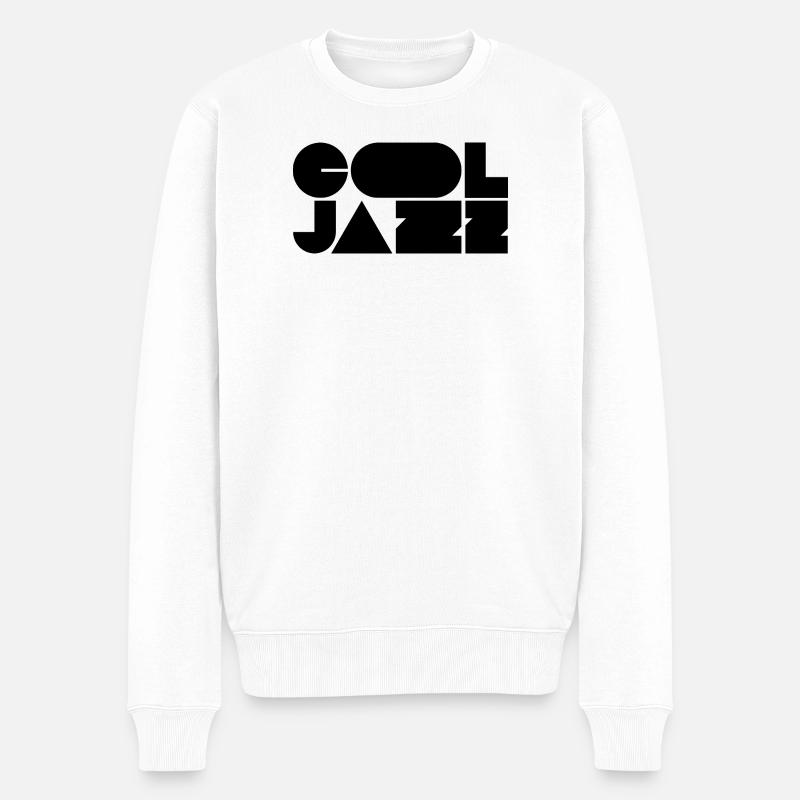 Kühnes, cooles Jazz-Logo-Design - Männer Premium Bio Pullover - Weiß