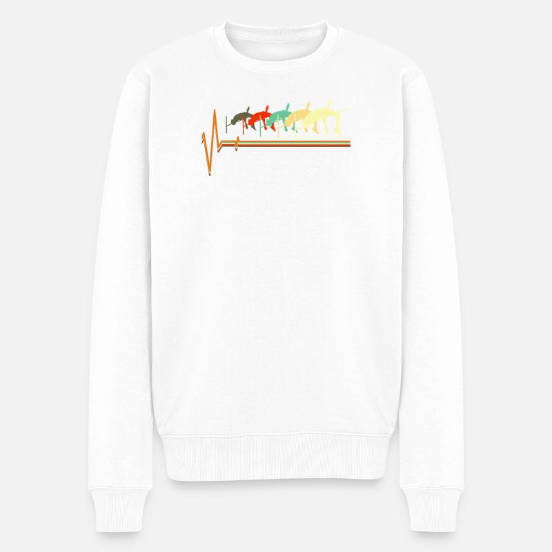 Silhouette Retro Saut Heartbeat Heartbeat - Pull Premium bio Homme - blanc