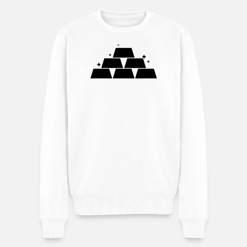Goldbarren - Männer Premium Bio Pullover - Weiß