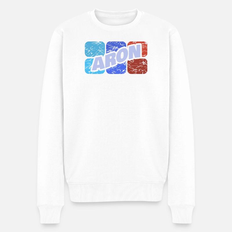 Prénom Aron - Pull Premium bio Homme - blanc