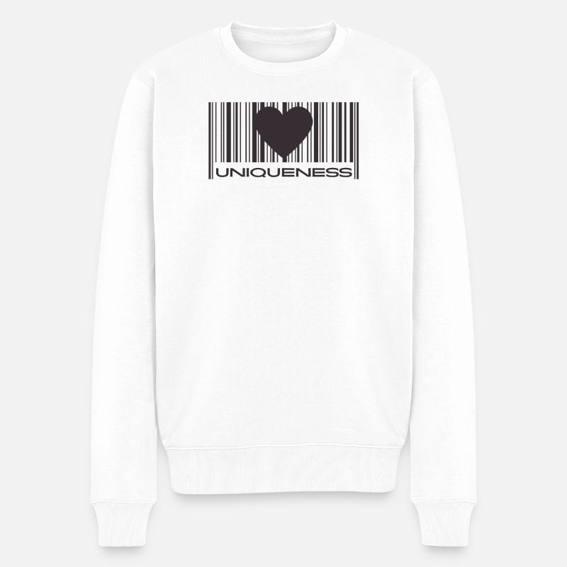 Uniqueness - Männer Premium Bio Pullover - Weiß