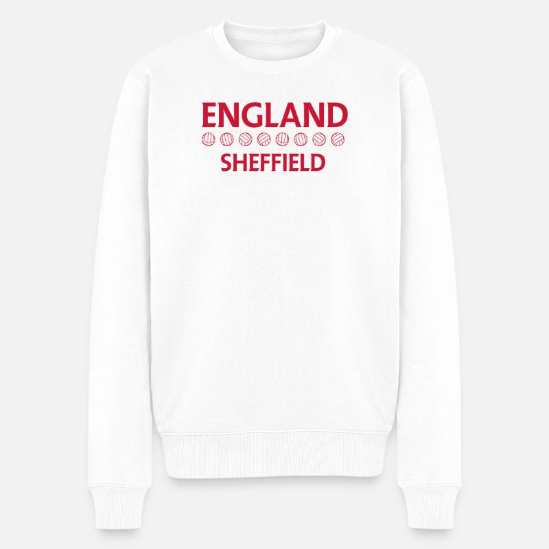 England Sheffield Wappen Kunst - Männer Premium Bio Pullover - Weiß