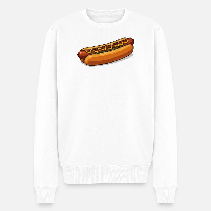 Illustration de hot-dog bien croustillante - Pull Premium bio Homme - blanc