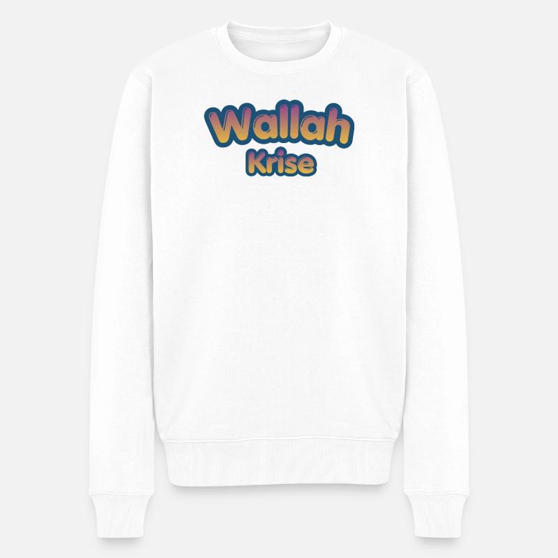 Wallah Krise - Männer Premium Bio Pullover - Weiß