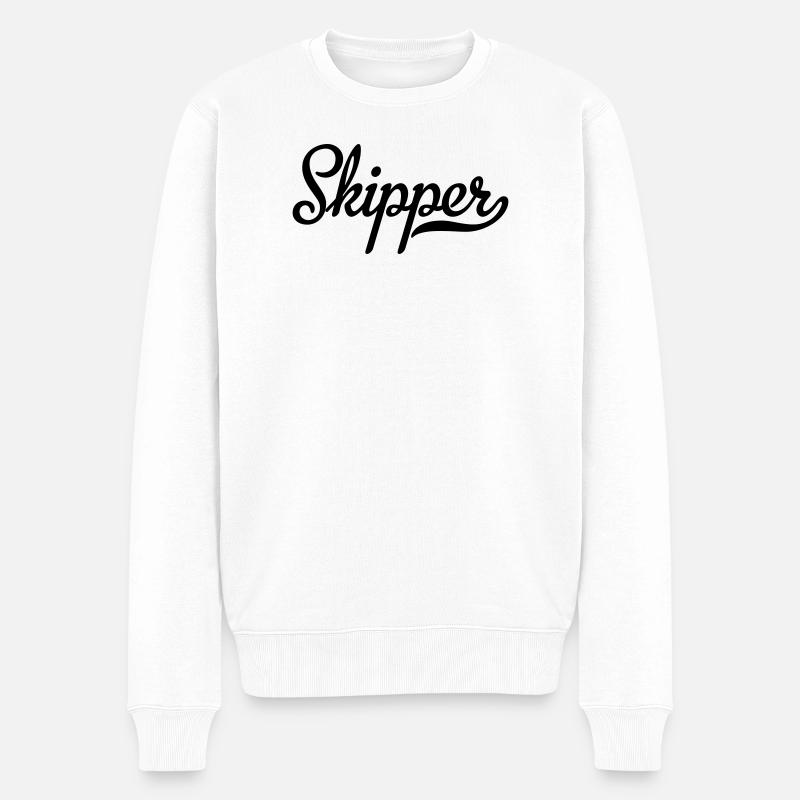 6061912 122177315 Skipper - Männer Premium Bio Pullover - Weiß