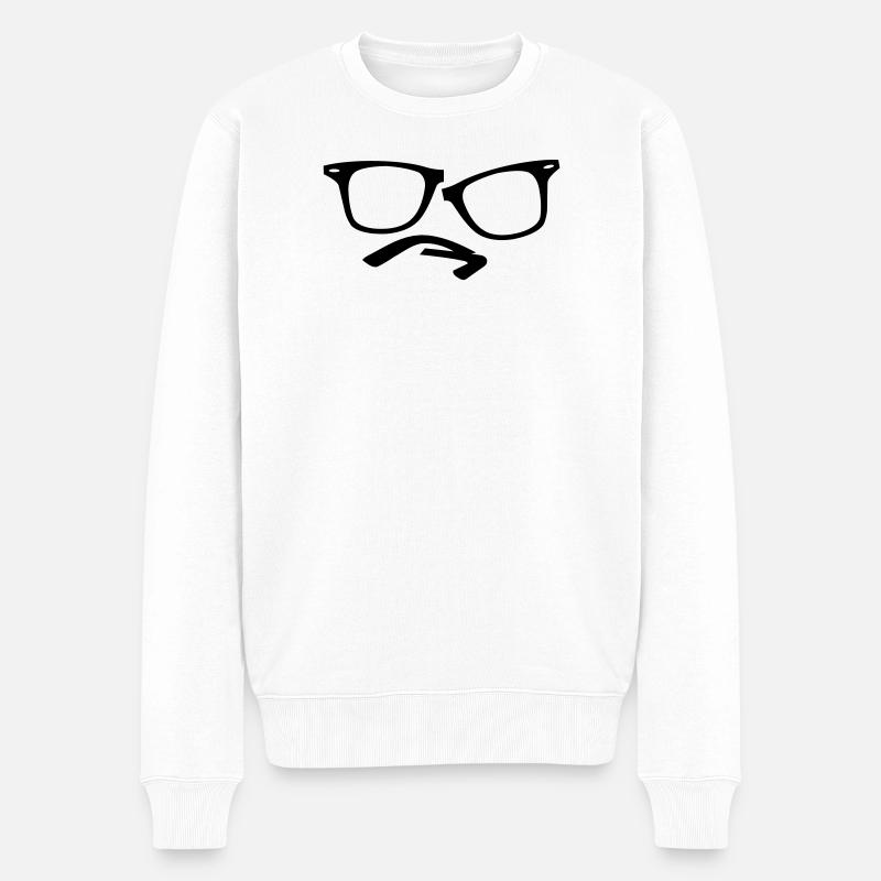 lunettes hippie nerd - Pull Premium bio Homme - blanc