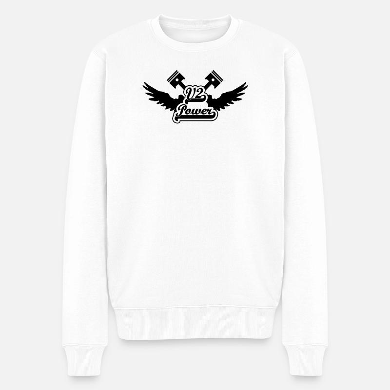 V2 Power - Männer Premium Bio Pullover - Weiß