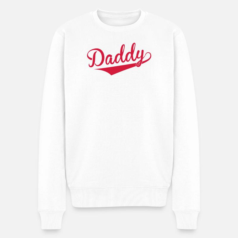 Daddy - Männer Premium Bio Pullover - Weiß