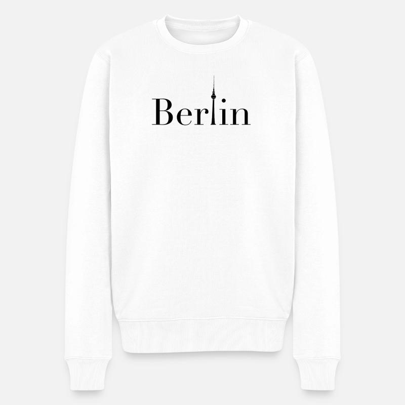 Berlin Logo schwarz - Männer Premium Bio Pullover - Weiß