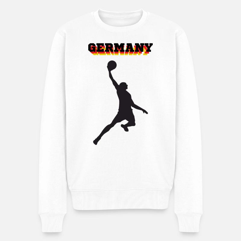 Basketball Sieg Deutschland - Männer Premium Bio Pullover - Weiß