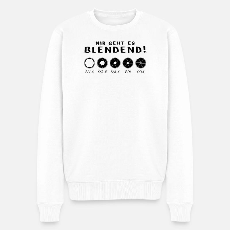 Mir geht es blendend - Männer Premium Bio Pullover - Weiß