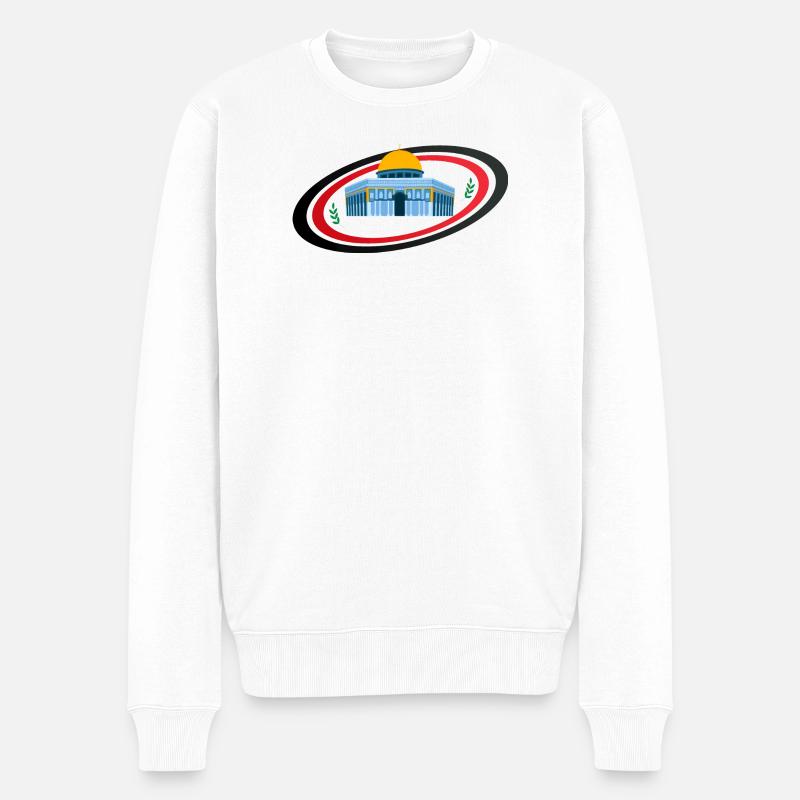 Jerusalem Moschee Quds Sakhra - Männer Premium Bio Pullover - Weiß