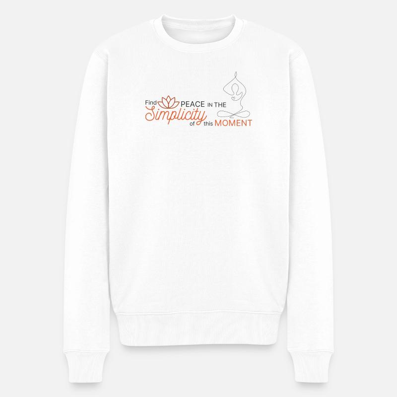 Moment der friedlichen Schlichtheit - Männer Premium Bio Pullover - Weiß