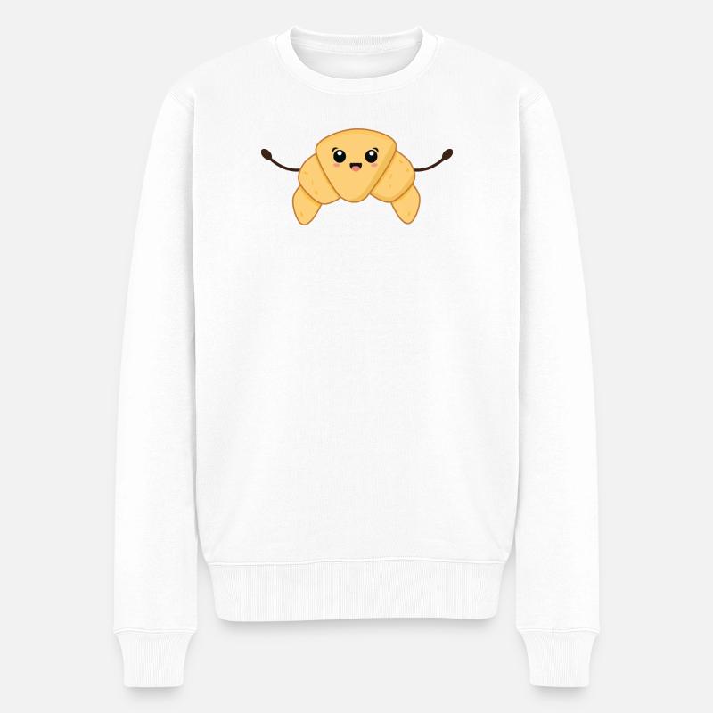 Kawaii-Halbmond - Männer Premium Bio Pullover - Weiß