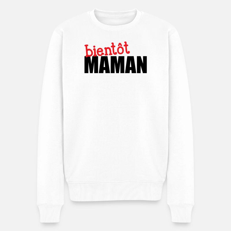 bientôt Maman ! Cadeau de grossesse - Pull Premium bio Homme - blanc