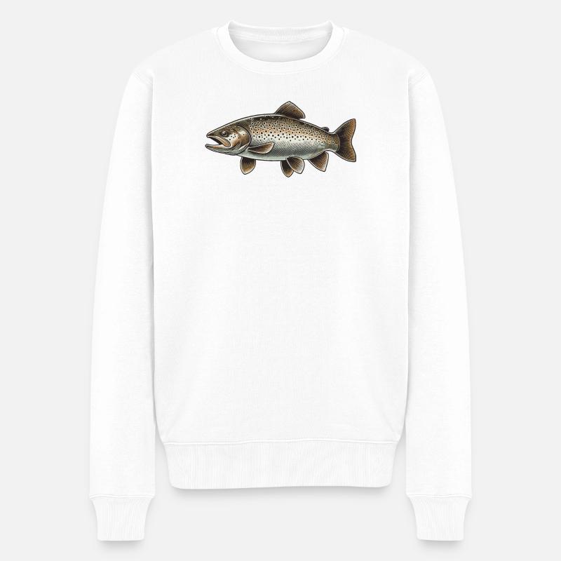 Truite - Pull Premium bio Homme - blanc
