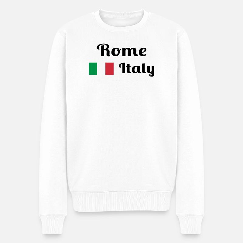 Rom, Italien - Stilvolle Drucke - Männer Premium Bio Pullover - Weiß