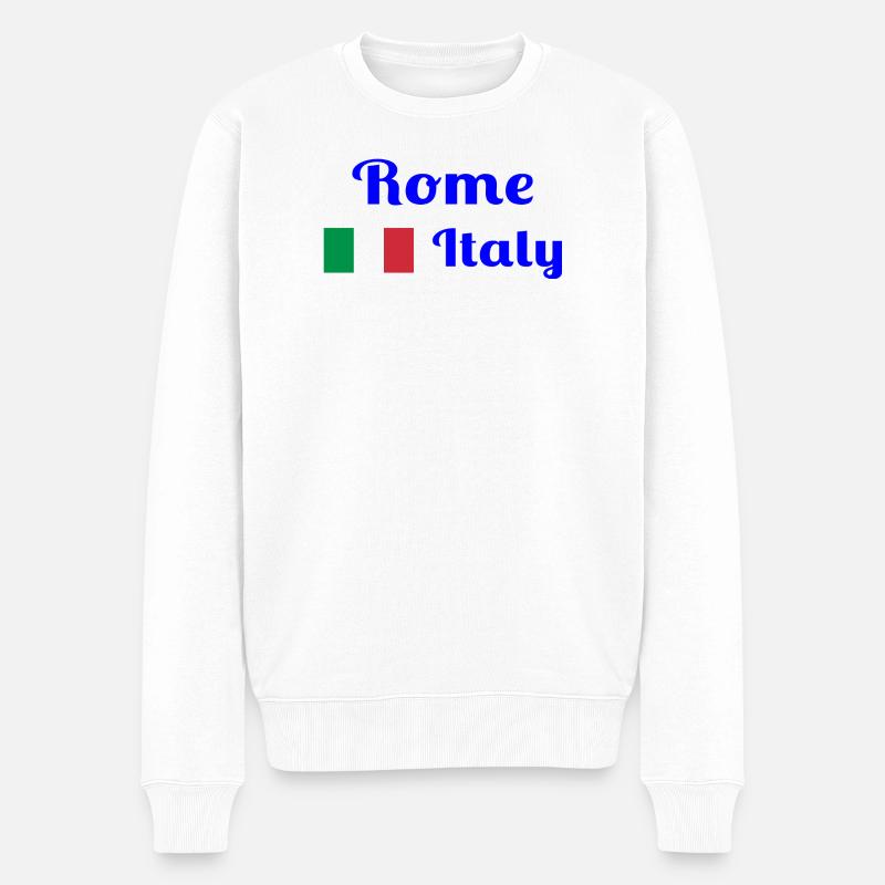 Rom, Italien - Stilvolle Drucke - Männer Premium Bio Pullover - Weiß