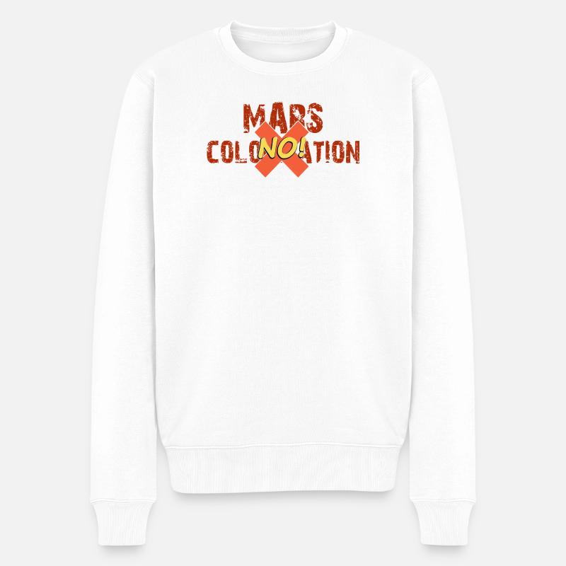 Mars colonisation no - Pull Premium bio Homme - blanc