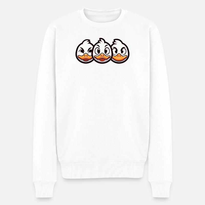 Küken-Express Cartoon Design - Männer Premium Bio Pullover - Weiß