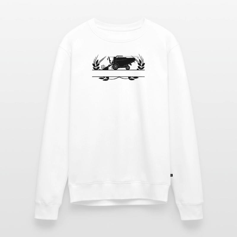 Moissonneuse-batteuse dans un crop circle avec espace de texte Pull Premium bio Homme