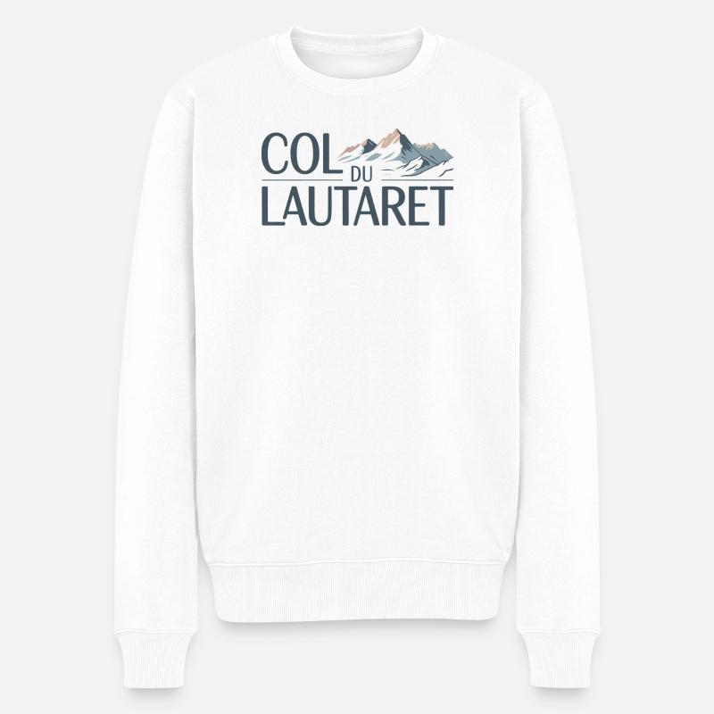 Col du Lautaret Cyclisme Alpin Art - Pull Premium bio Homme - blanc