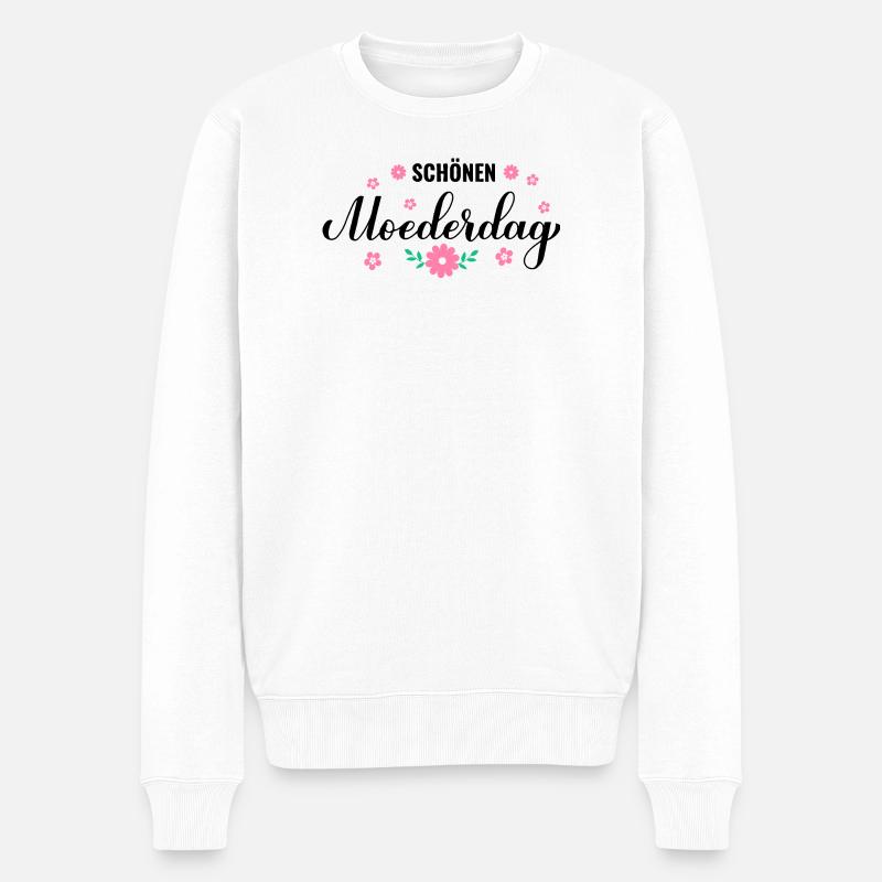 Blumenkranz in Pastellrosa - Männer Premium Bio Pullover - Weiß
