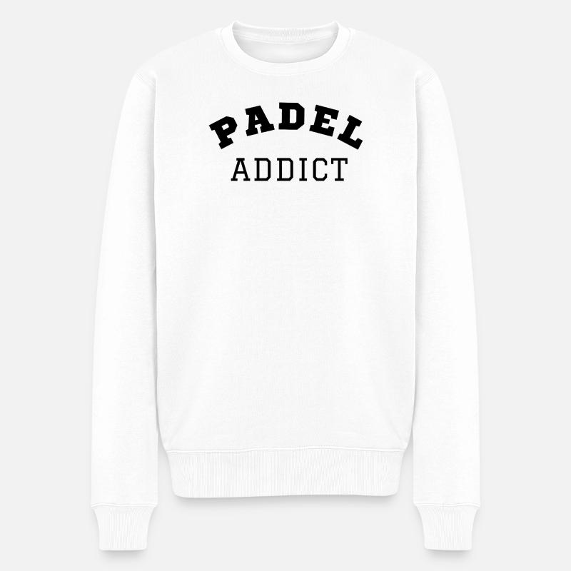 Padel-Süchtiger - Männer Premium Bio Pullover - Weiß