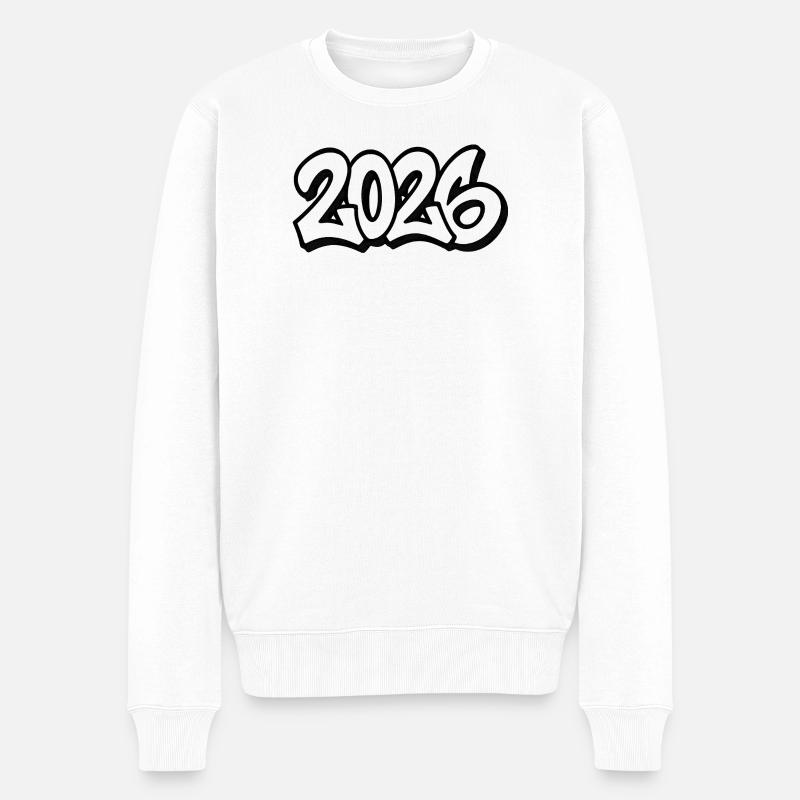 Année 2026 Conception de graffitis - Pull Premium bio Homme - blanc