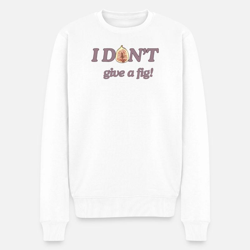 I don't give a fig - Funny pun fruit t-shirt - Männer Premium Bio Pullover - Weiß
