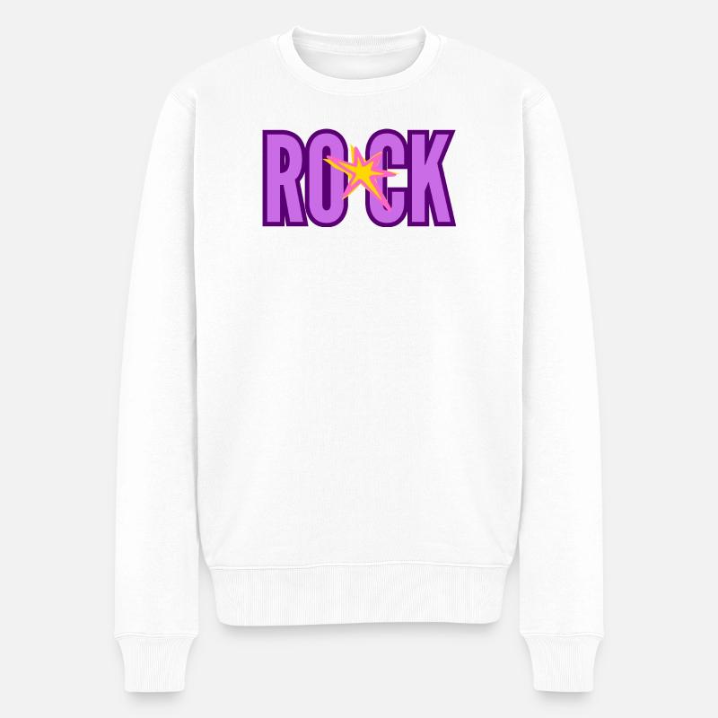 ROCK Violet Star Damen - Männer Premium Bio Pullover - Weiß
