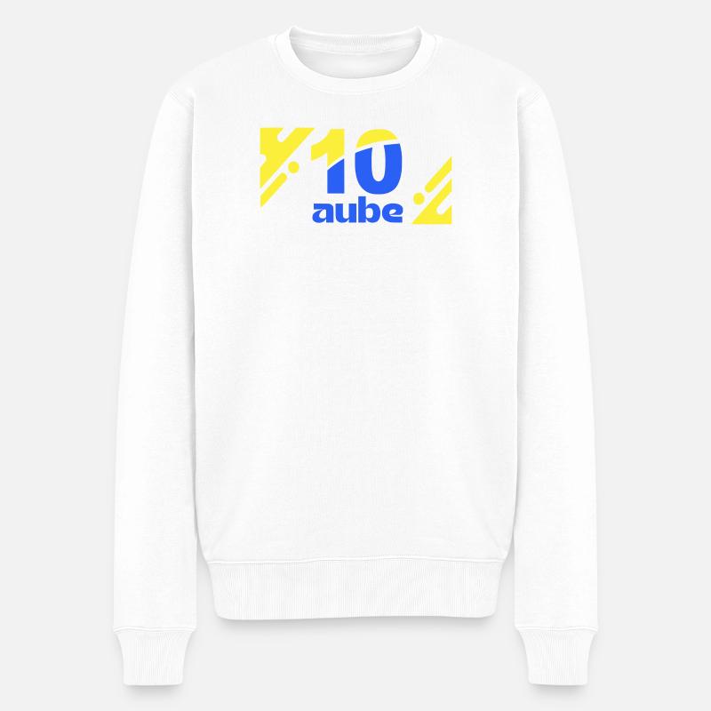 Ten Dawn Logo Blau Gelb - Männer Premium Bio Pullover - Weiß