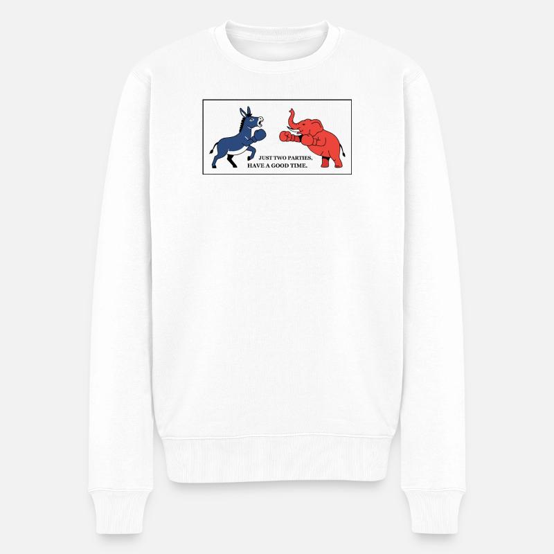 Das Parteien-Duell - Männer Premium Bio Pullover - Weiß