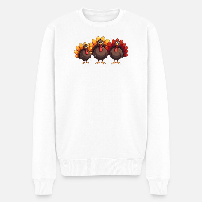 Bébé dinde de Thanksgiving - Pull Premium bio Homme - blanc