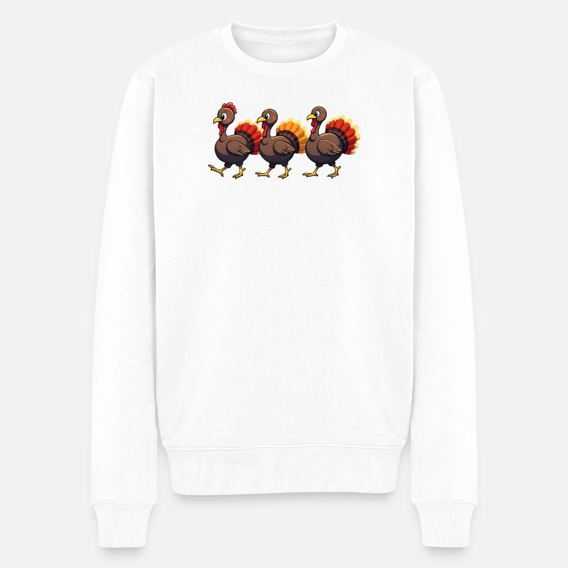 Thanksgiving Truthahn Baby - Männer Premium Bio Pullover - Weiß