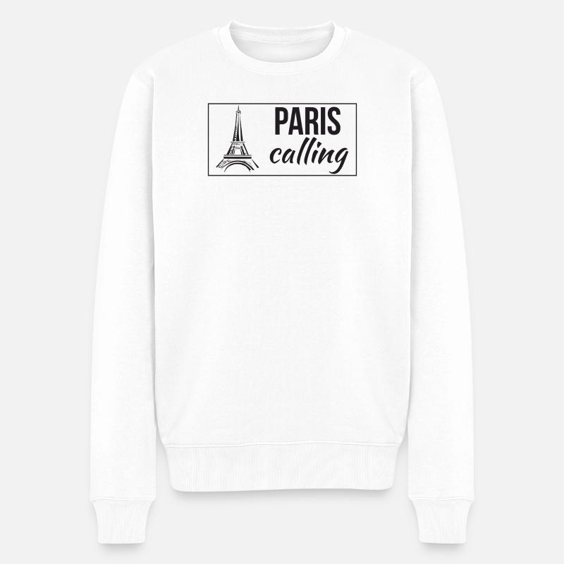 Paris Calling - Pull Premium bio Homme - blanc